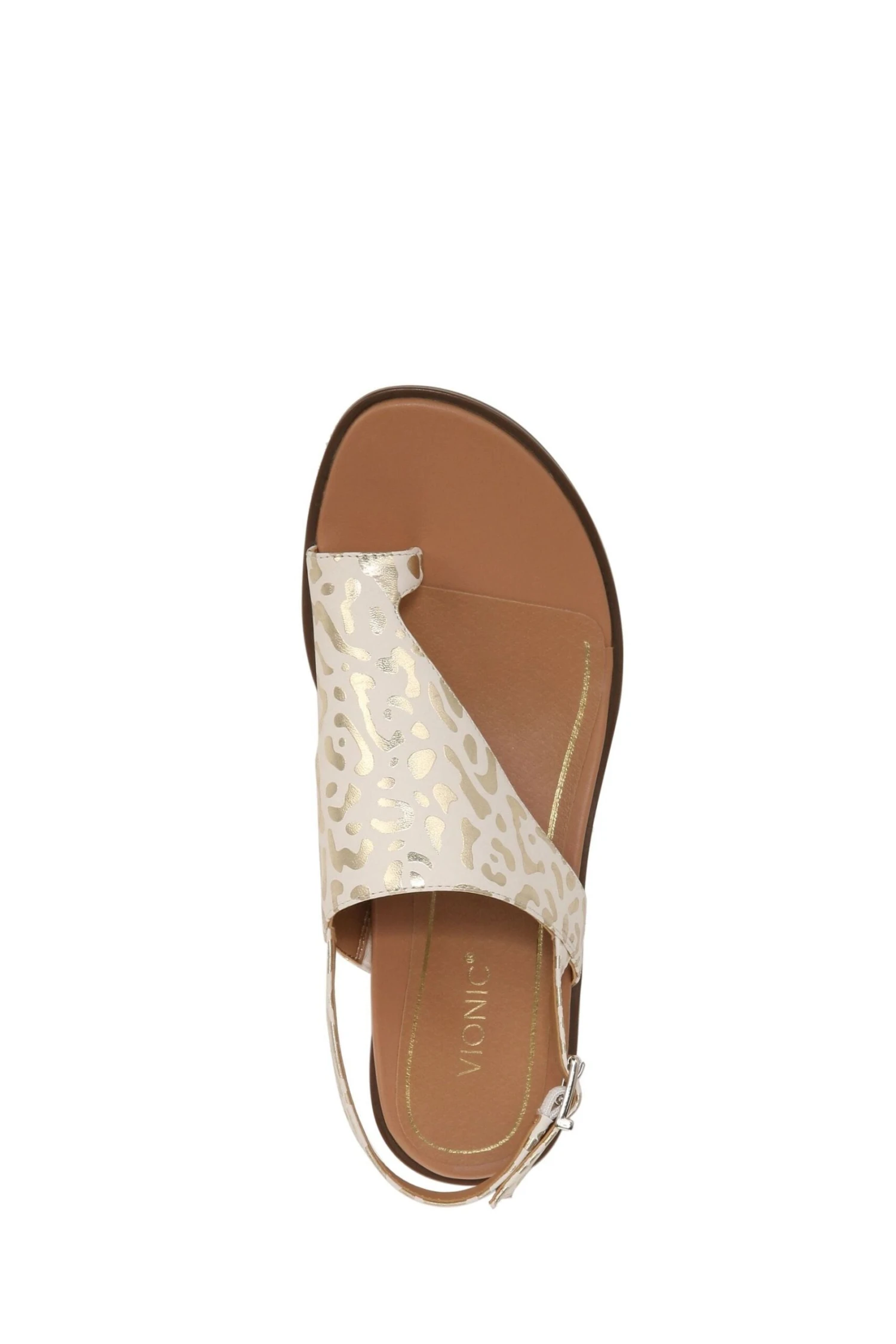 Vionic Ella Leopard Leather White Sandals - Image 5