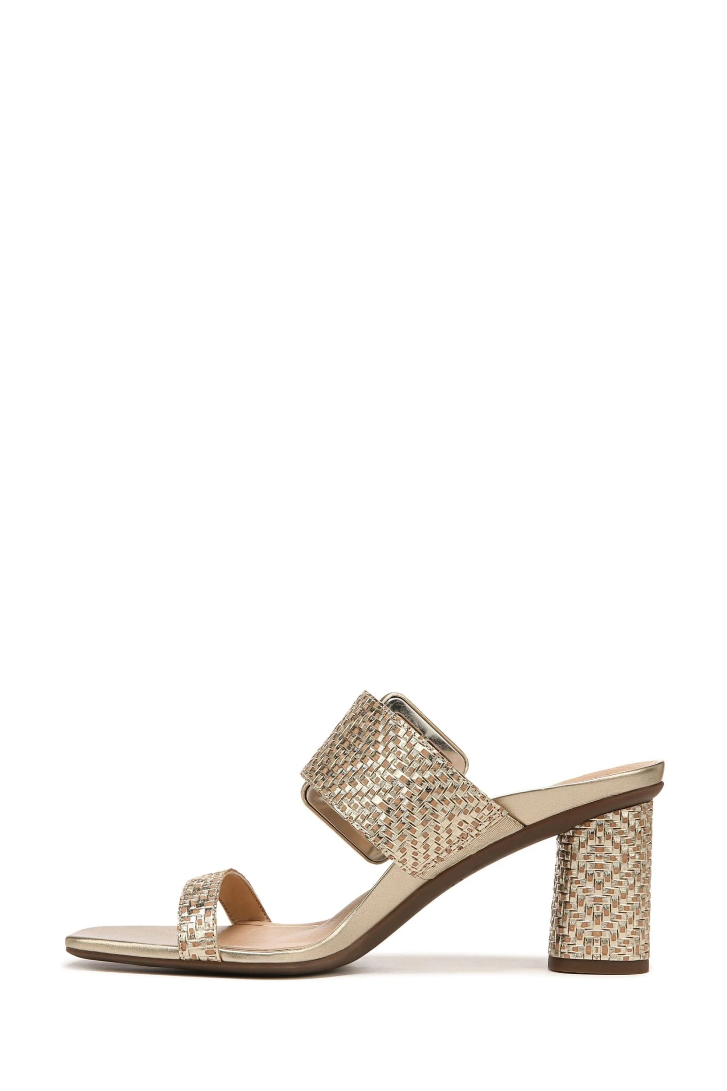 Vionic Gold Tone Tumbled Leather Brookell Slides - Image 2