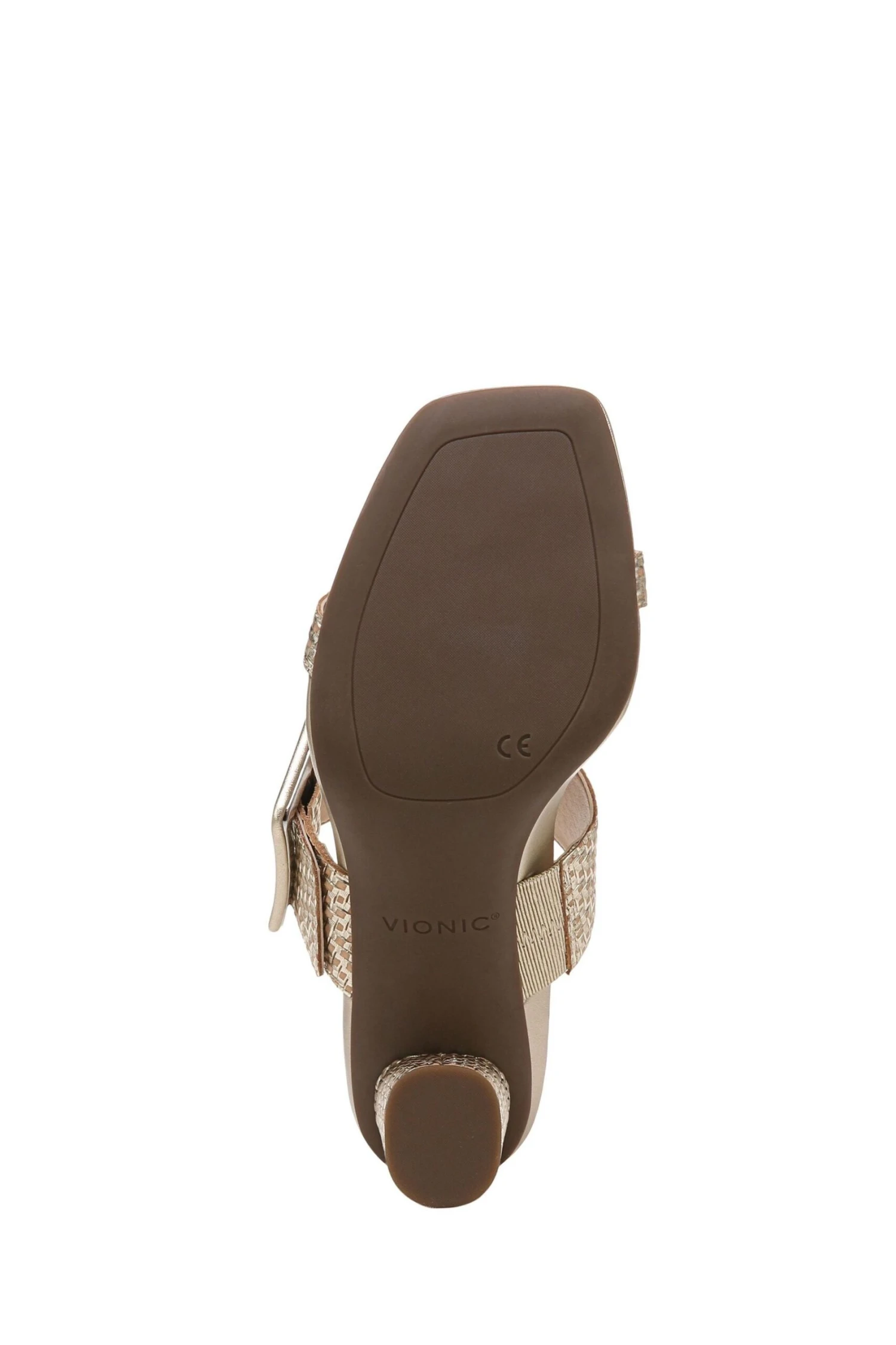 Vionic Gold Tone Tumbled Leather Brookell Slides - Image 6