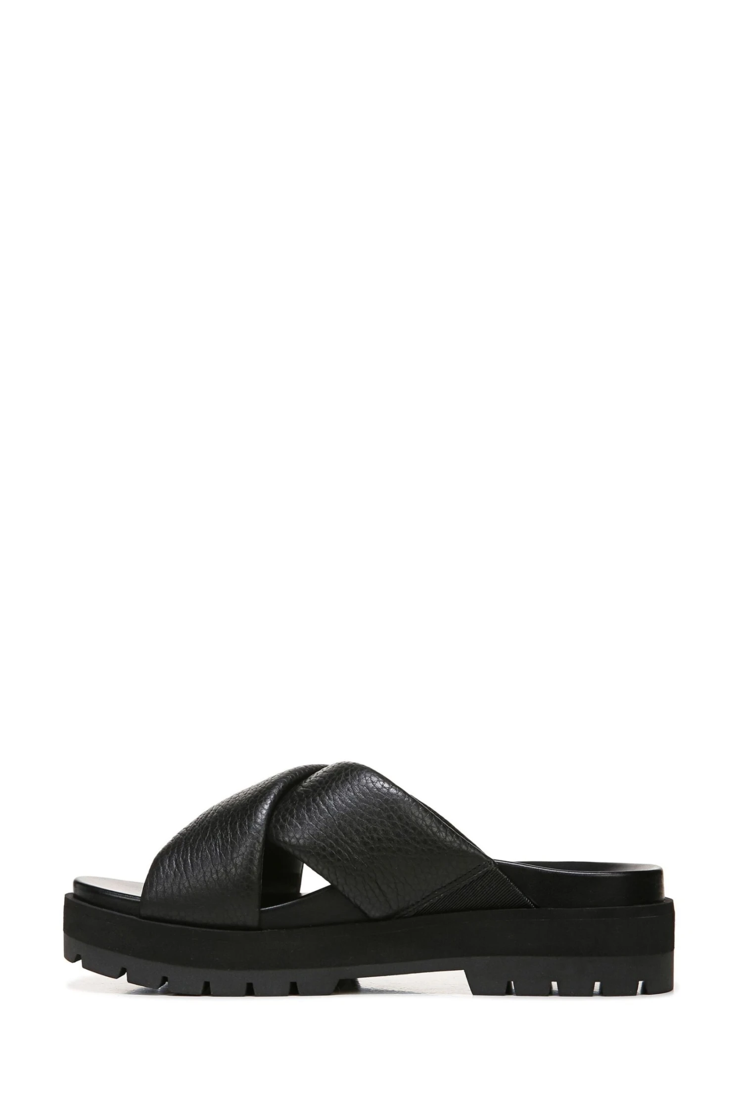 Vionic Black Tumbled Leather Vesta Slides - Image 2