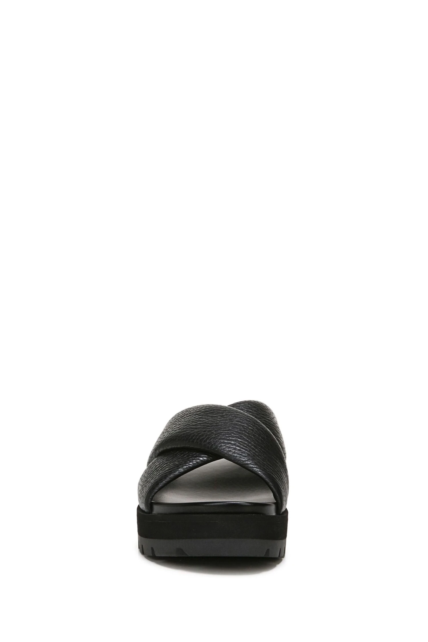 Vionic Black Tumbled Leather Vesta Slides - Image 3