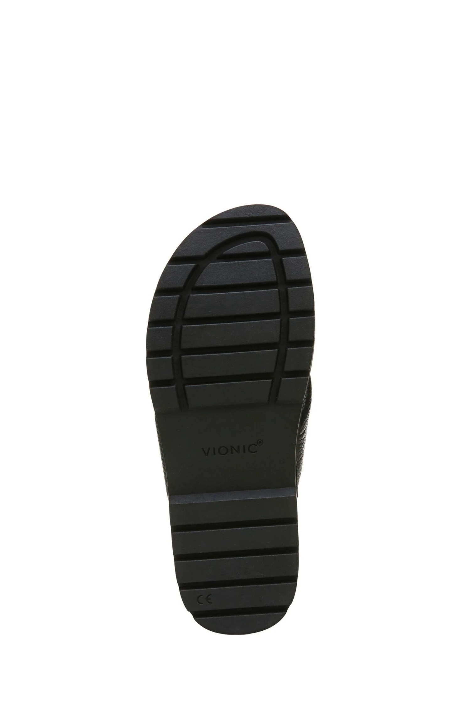 Vionic Black Tumbled Leather Vesta Slides - Image 6