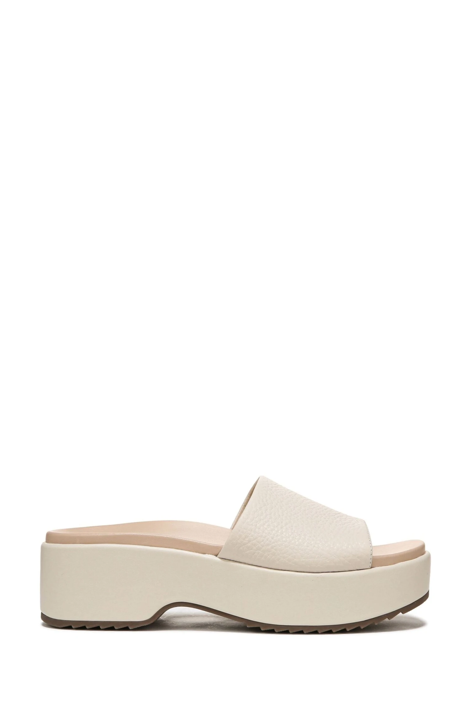 Vionic Cream Tumbled Leather Trista Slides
