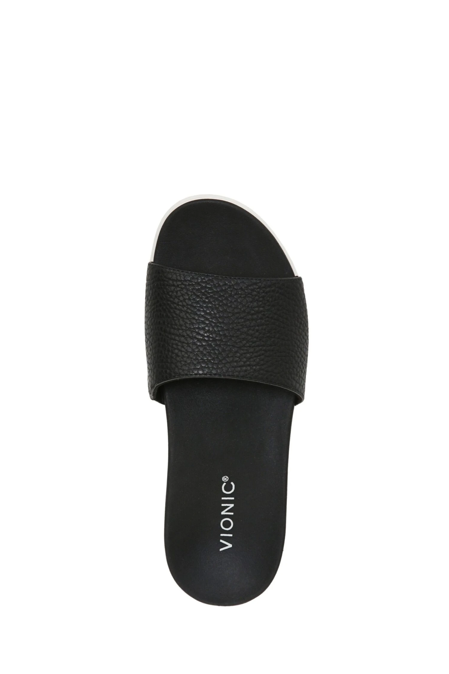 Vionic Val Black Tumbled Leather Slides - Image 5