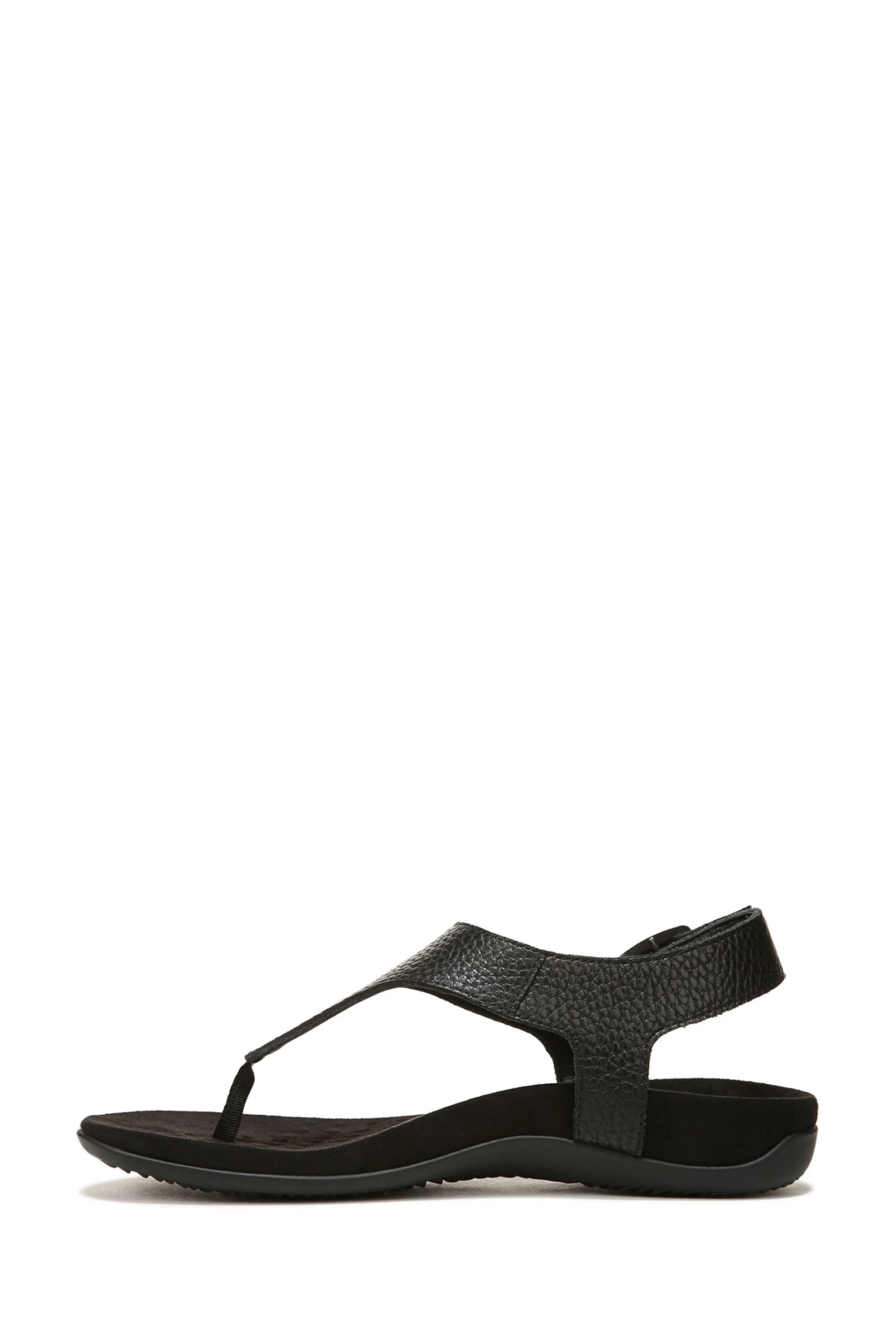 Vionic Terra Black Tumbled Leather Sandals - Image 5