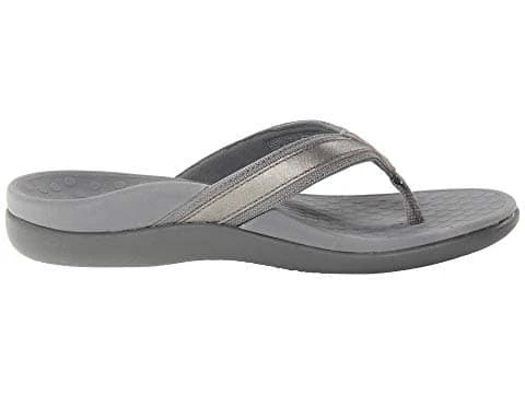 Vionic Women's Tide II Toe Post Sandals Pewter Metallic - Image 3