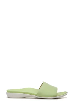 Vionic Val Pale Lime Suede Slides
