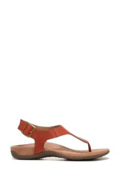 Vionic Orange Terra Clay Tumbled Leather Sandals