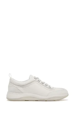 Vionic Nyla White Marshmallow Leather Lace Up Shoes