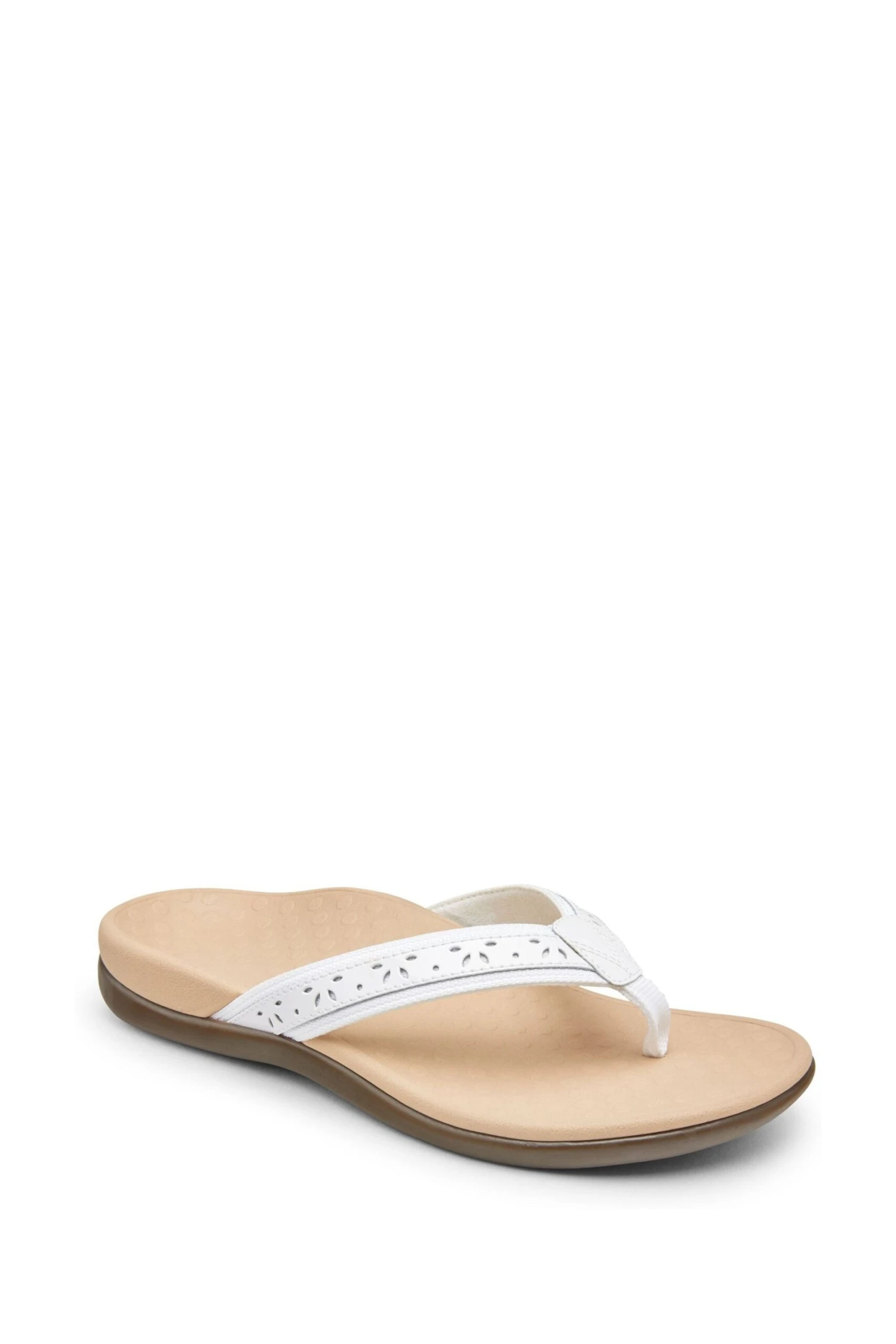 Vionic Casandra Toe Post Thong White Sandals - Image 3