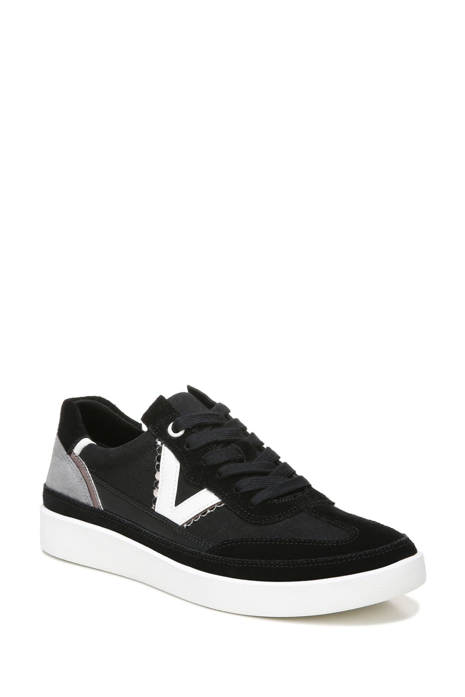 Vionic Mylie Black Canvas Lace Up Trainers - Image 3