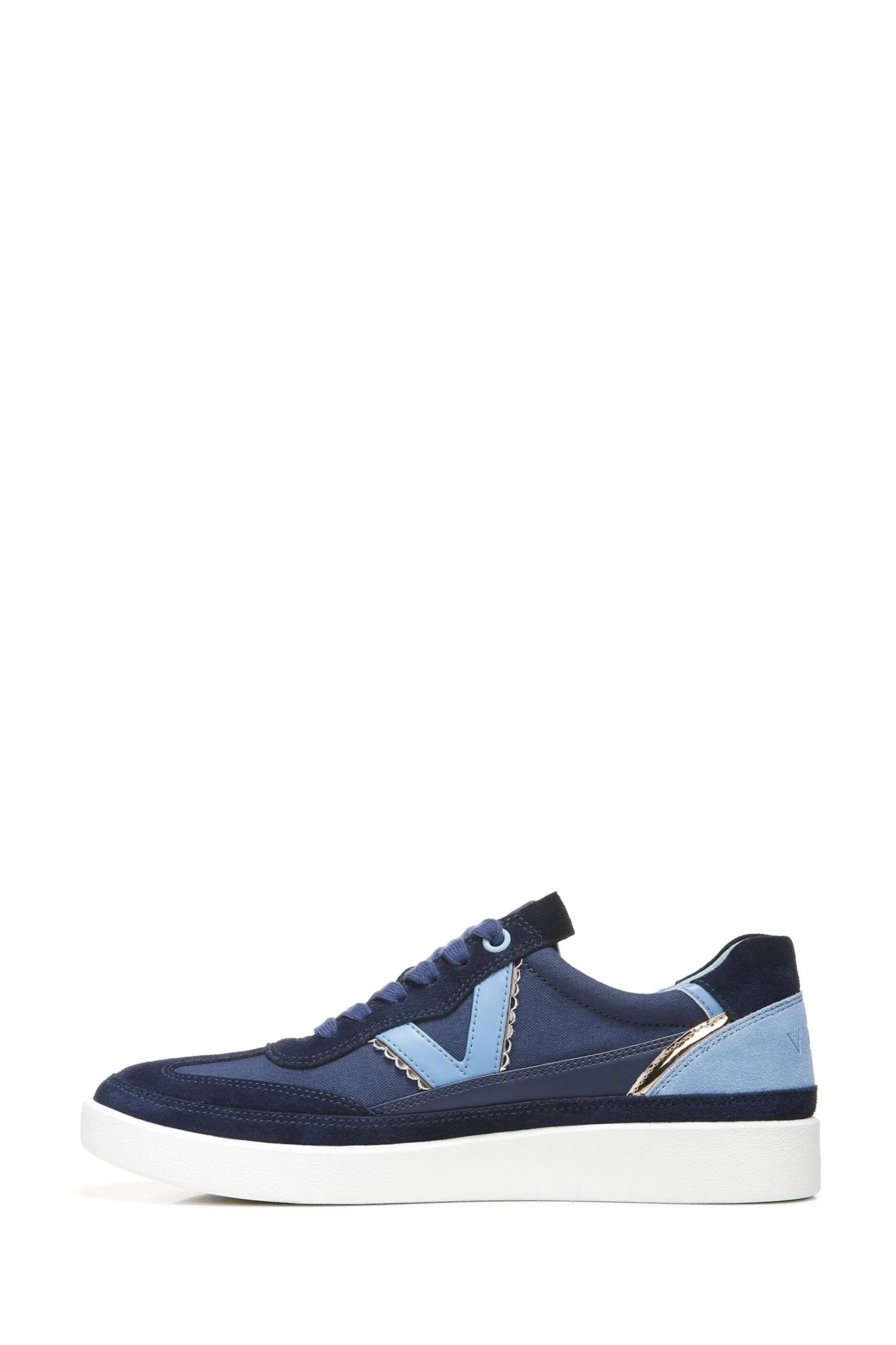 Vionic Navy Blue Canvas Mylie Lace Up Trainers - Image 2