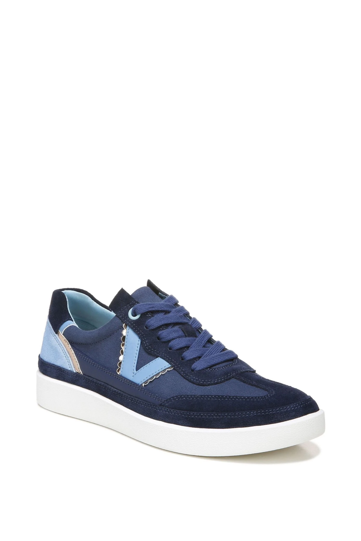Vionic Navy Blue Canvas Mylie Lace Up Trainers - Image 3