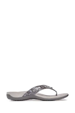 Vionic Slate Grey Lucia Thong Toe Post Sandals