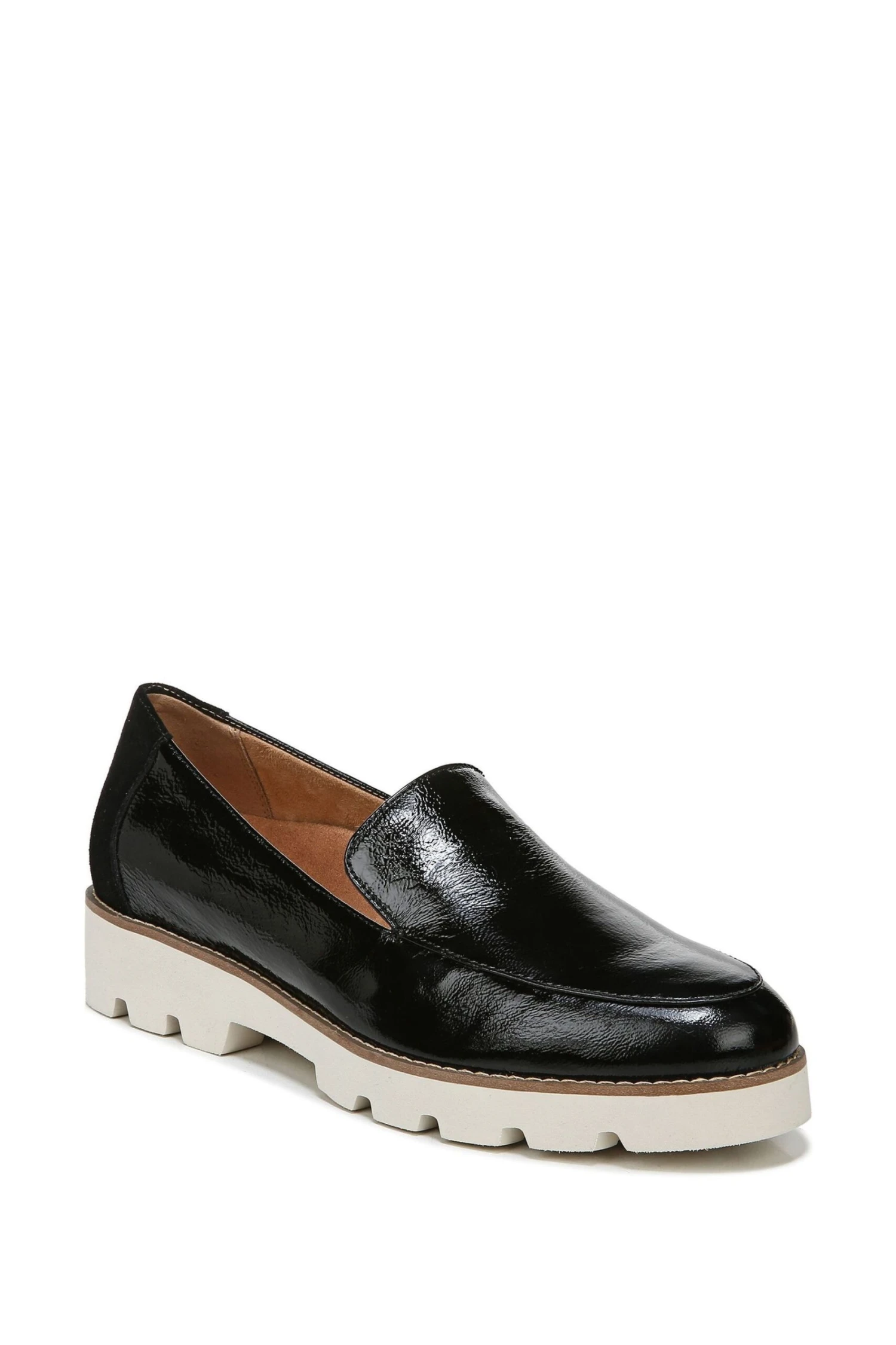 Vionic Kensley Black Crinkle Patent Slip On Shoes - Image 3