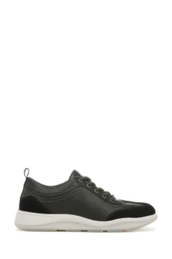 Vionic Nyla Black Tumbled Leather Lace Up Shoes