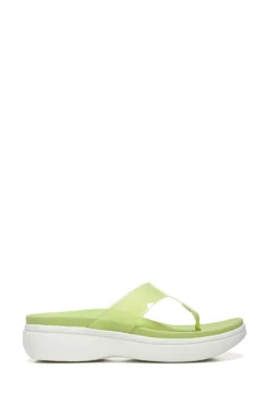 Vionic Green Luminous Thong Wedge Sandals