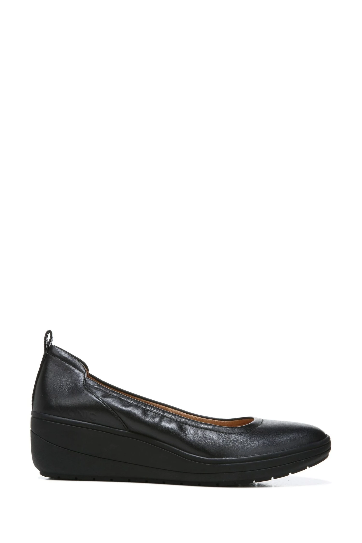 Vionic Jacey Wedge Black Slip On Shoes