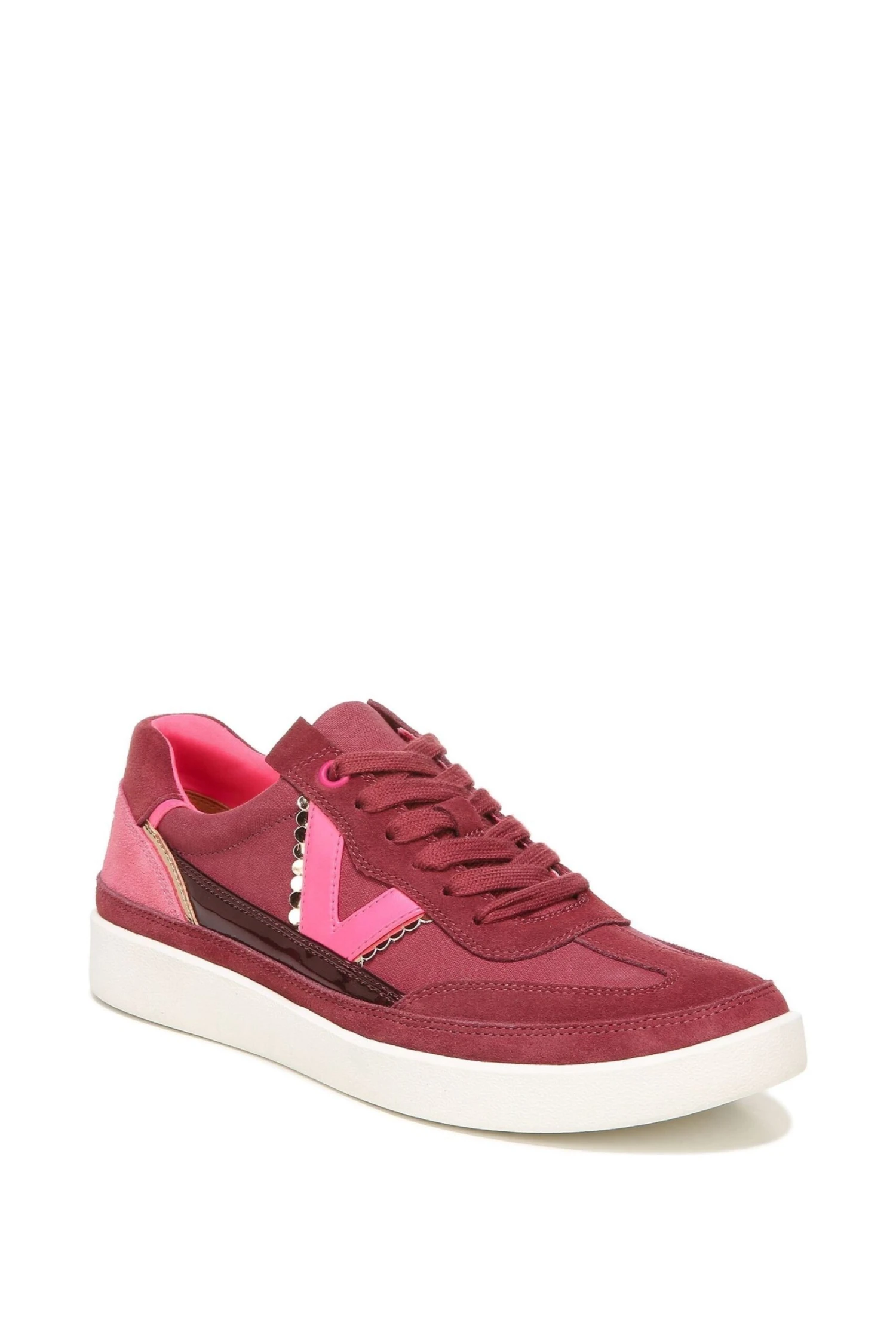 Vionic Red Mylie Shiraz Canvas Lace-Up Trainers - Image 3