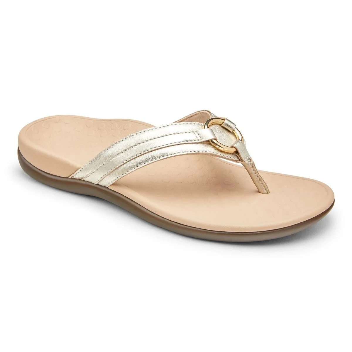 Vionic Women's Aloe Smooth Toe Post Sandal Champagne - Image 2