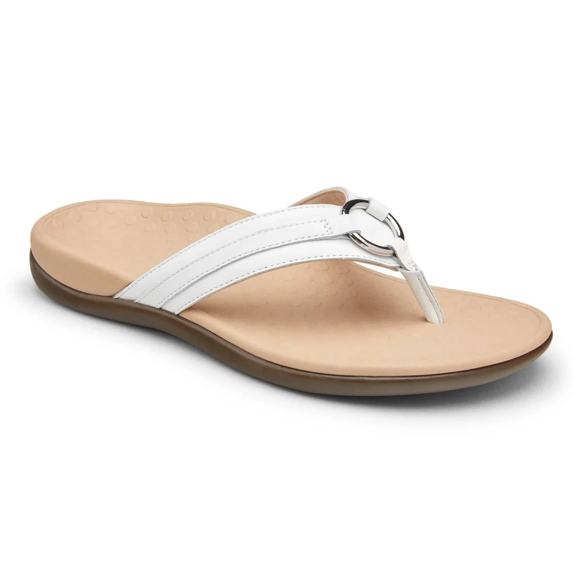 Vionic Women's Aloe Smooth Toe Post Sandal White - Image 2