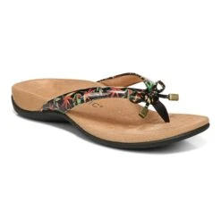 Vionic Women's Bella Toe Post Sandals Black Tropical