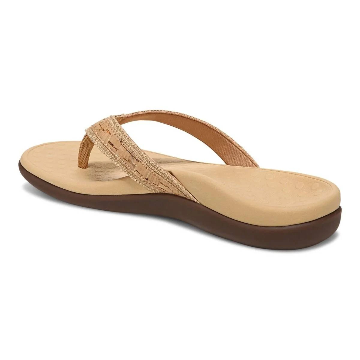 Vionic Women's Tide II Toe Post Sandals Gold Cork - Image 3