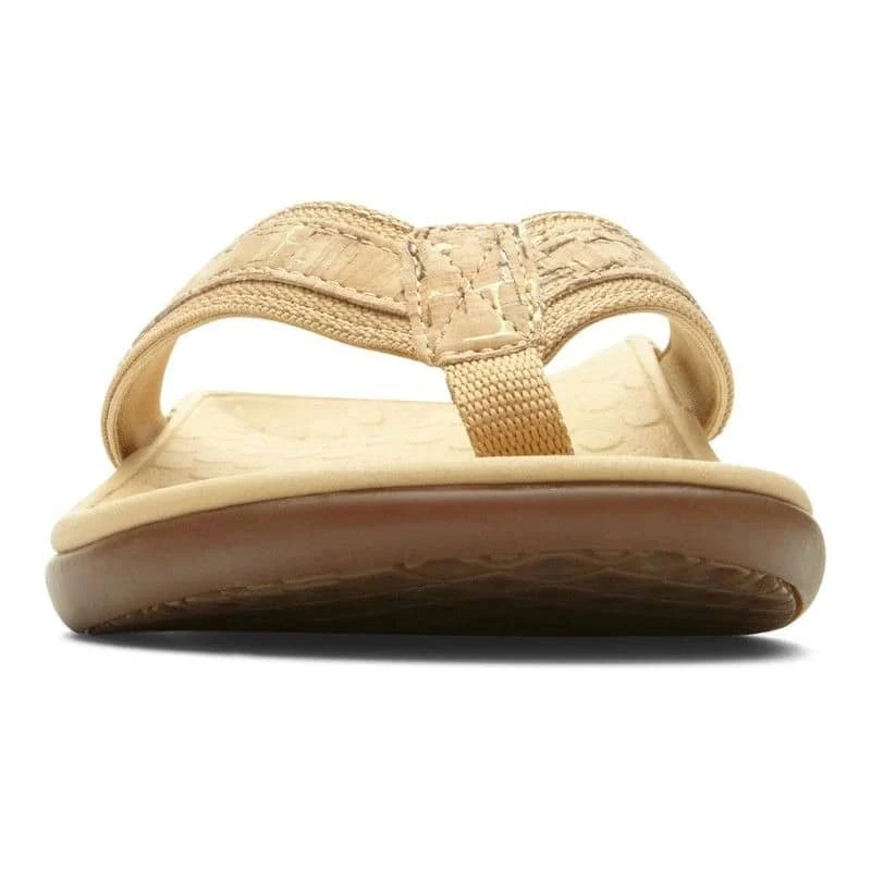 Vionic Women's Tide II Toe Post Sandals Gold Cork - Image 6