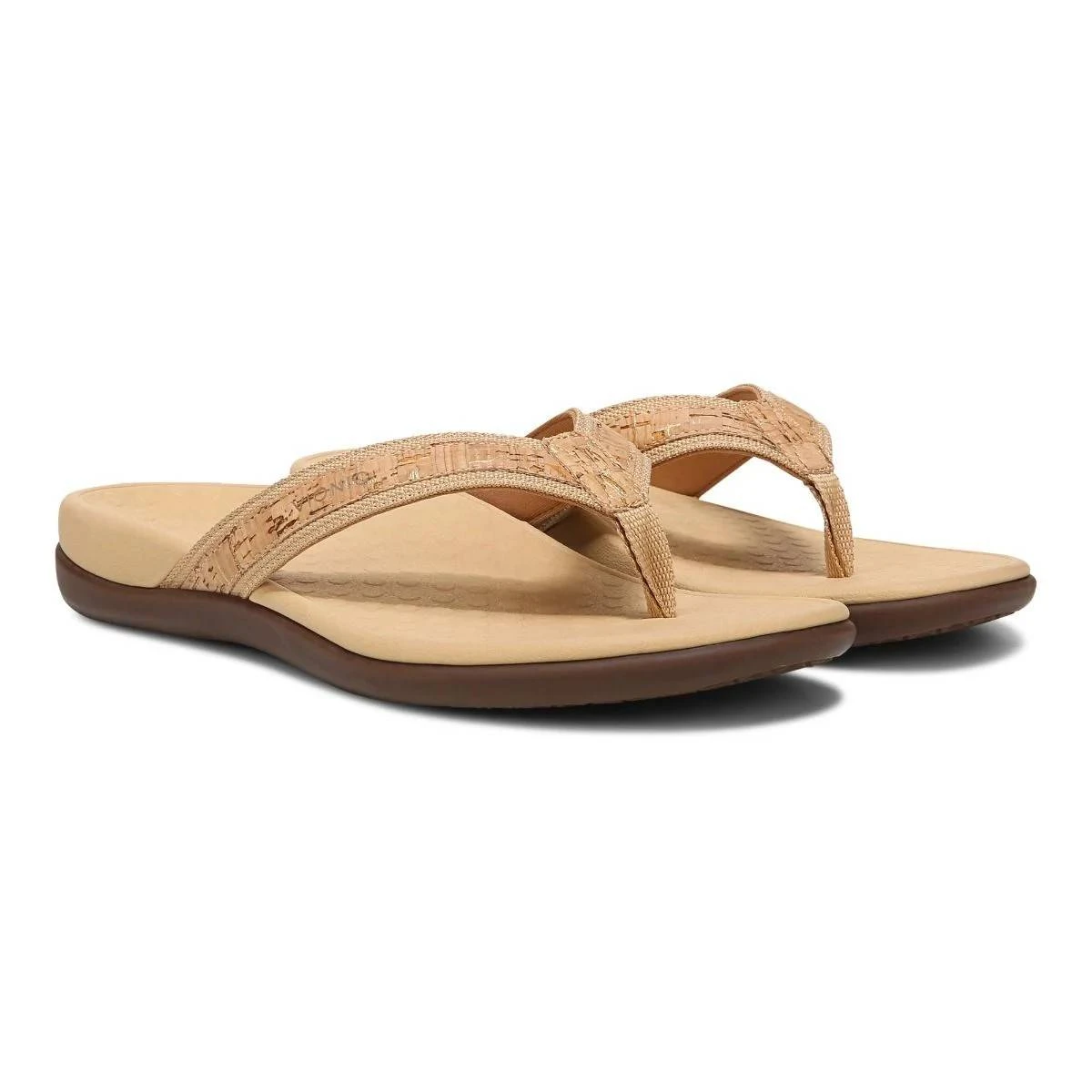 Vionic Women's Tide II Toe Post Sandals Gold Cork - Image 7