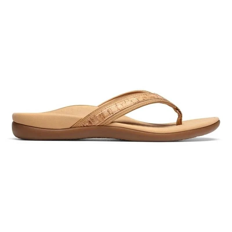 Vionic Women's Tide II Toe Post Sandals Gold Cork - Image 9