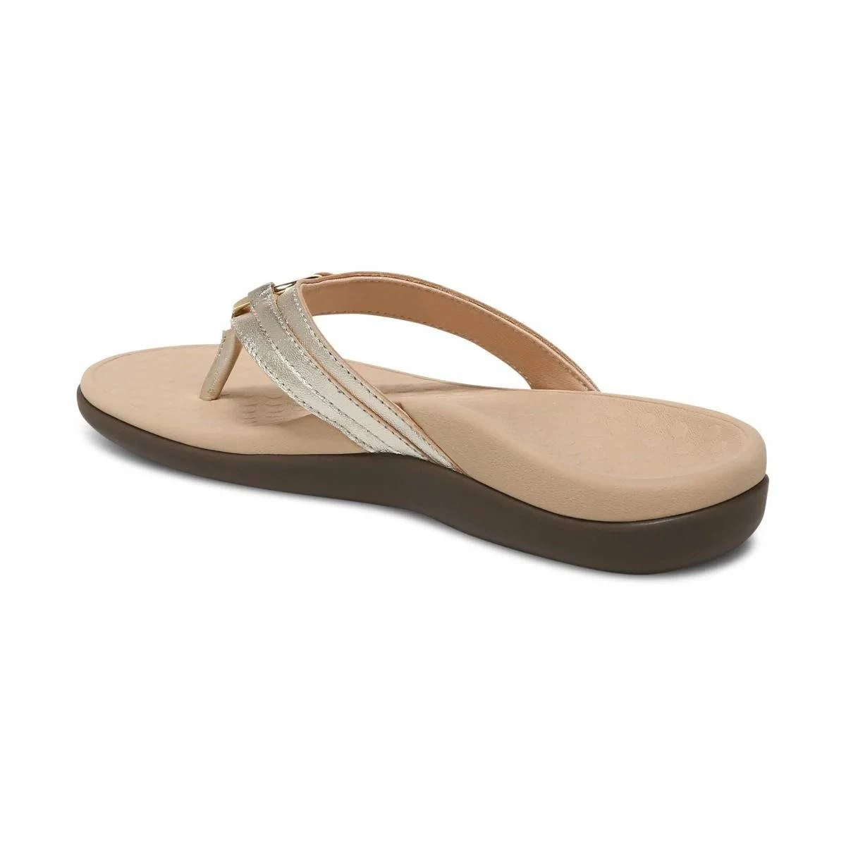 Vionic Women's Aloe Smooth Toe Post Sandal Champagne - Image 4
