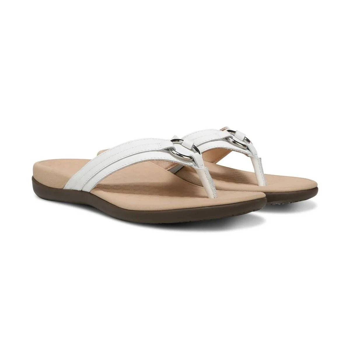 Vionic Women's Aloe Smooth Toe Post Sandal White - Image 5