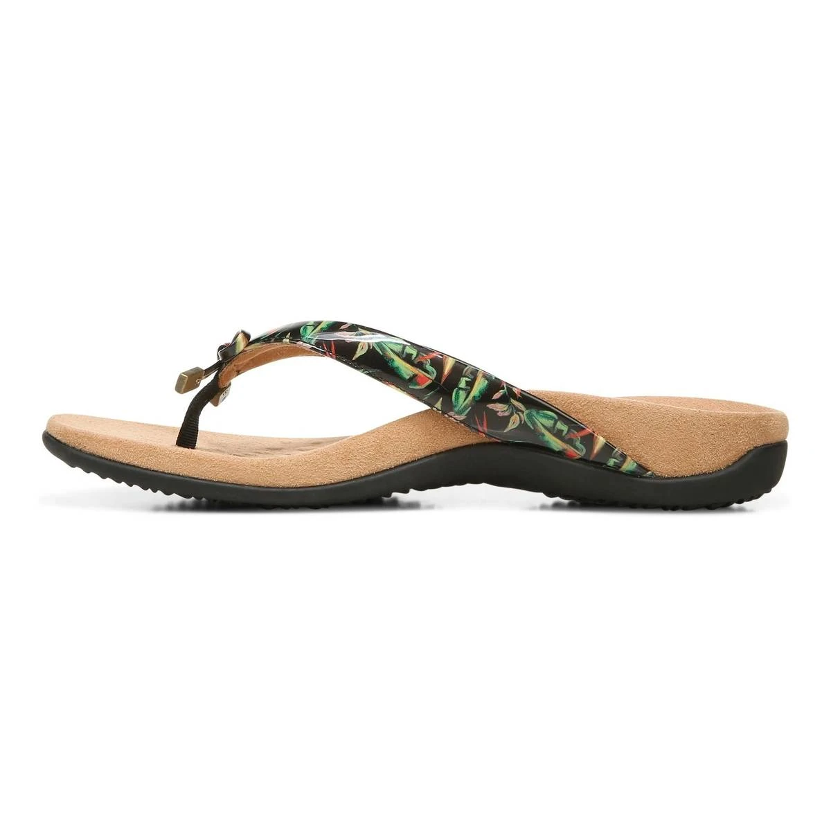Vionic Women's Bella Toe Post Sandals Black Tropical - Image 6