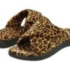 Vionic Women's Relax Hook & Loop Slippers Tan Leopard